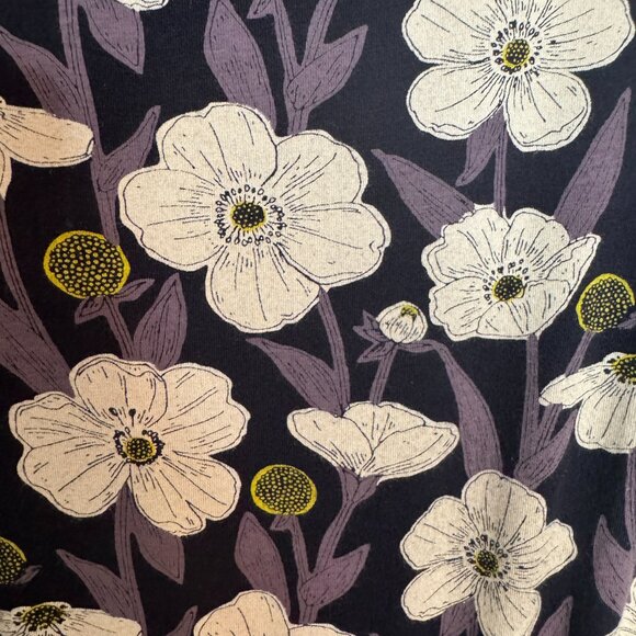 Seasalt Cornwall Riviera II Dress Size US 8 Organic Cotton Black Purple Floral - Picture 11 of 15